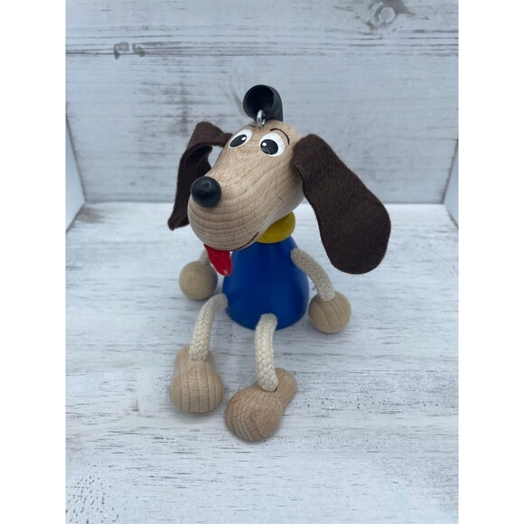 Vintage Wooden Bouncy Springy Wood DOG Made in Czech Republic for Petra Toys USA - Picture 1 of 8